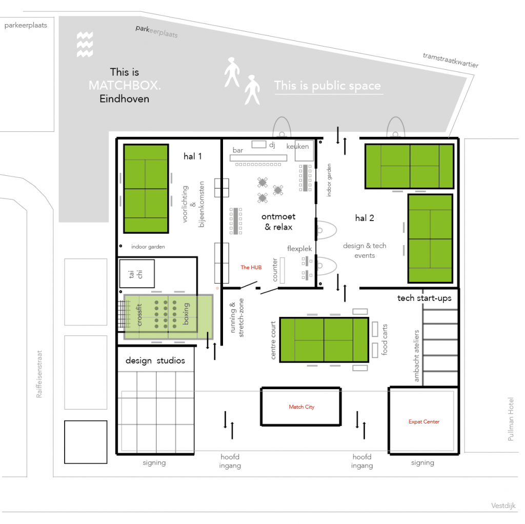 Een plattegrond van de plannen van Arjen Heus