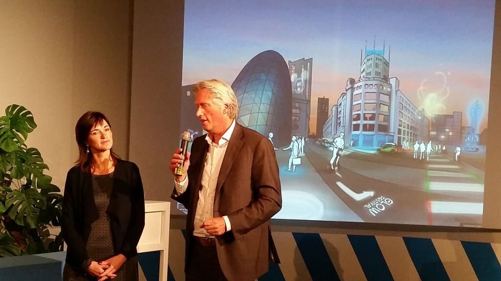 Vertegenwoordigers van Philips en Heijmans na de toekenning van de opdracht