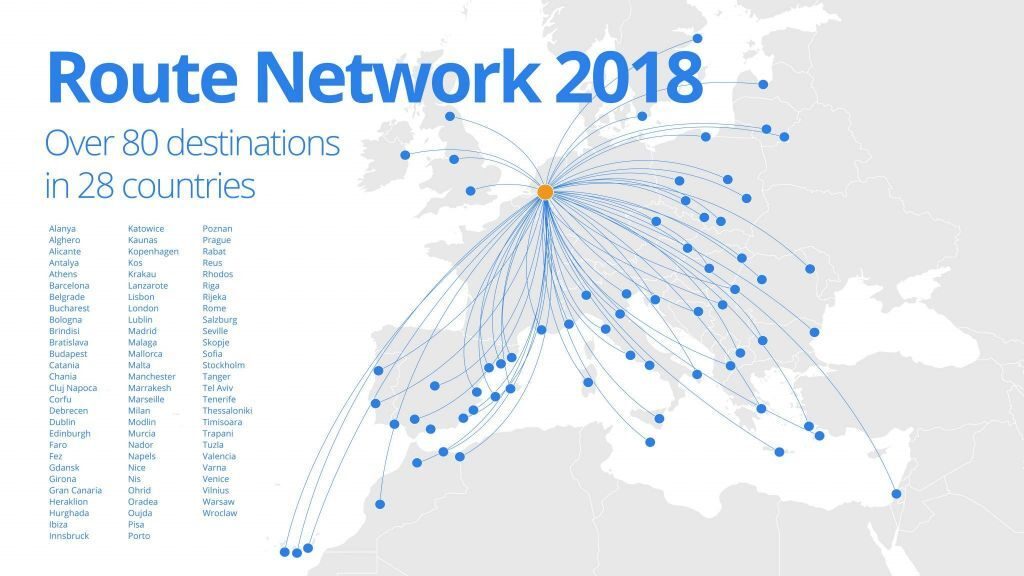 Eindhoven airport routenetwerk bestemmingen