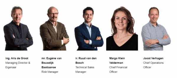 Das Team von Ecovat, das aus drei Männern und einer Frau besteht.