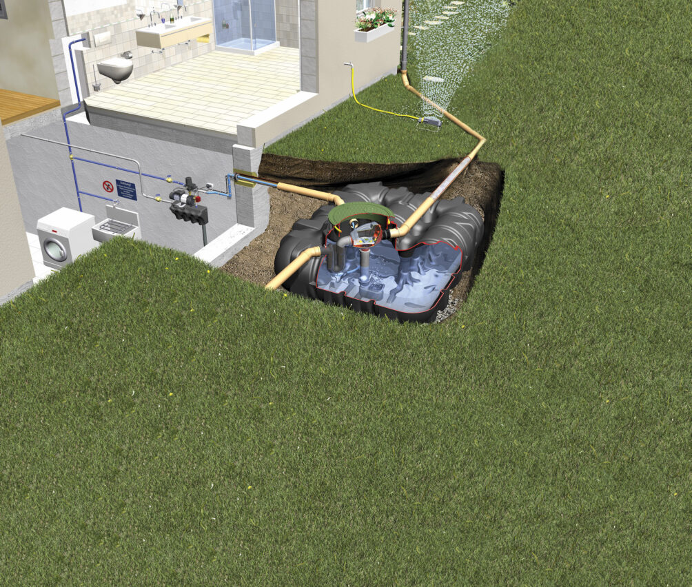 Cutaway graphic showing underground cistern