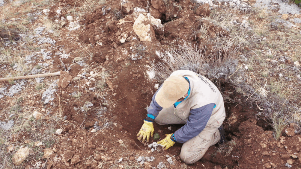 ein Mann arbeitet am Boden