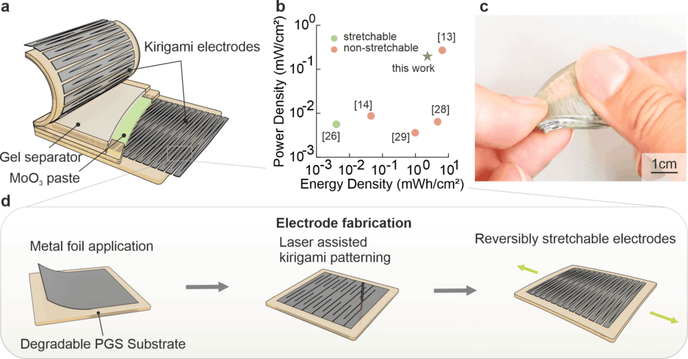Dehnbare und biologisch abbaubare Batterie, Martin Kaltenbrunner, JKU. Wearables, Implantate