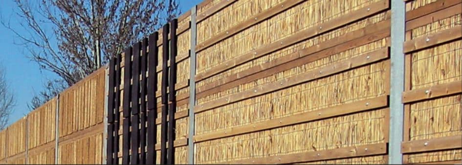 Lärmschutzwände, REEDuce, Schilf, thermisches Holz, Lehm