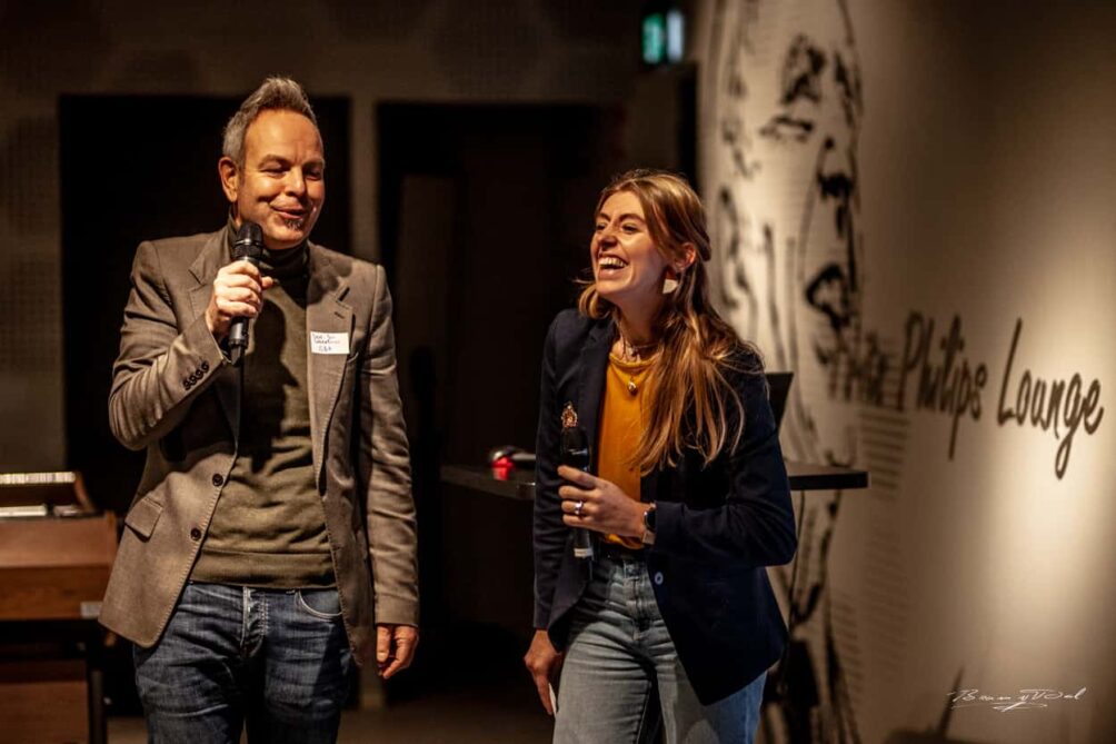Bert-Jan Woertman, Beatrix Bos in the Frits Philips Lounge © Bram van Dal