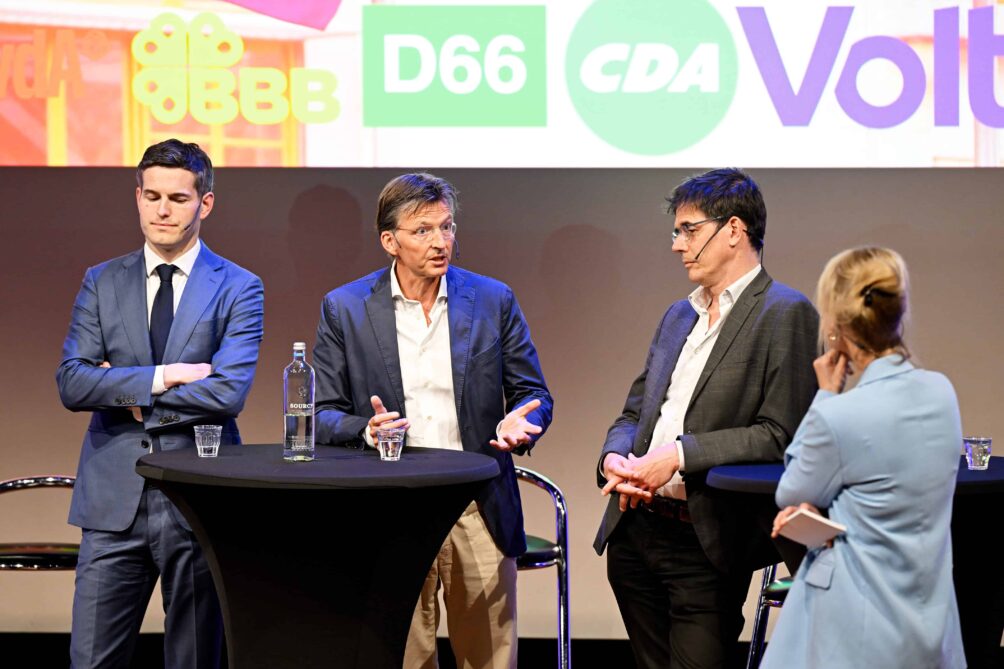Europees Innovatiedebat bij TU Eindhoven met: 
    Bas Eickhout | GL/PvdA
    Malik Azmani | VVD
    Dirk Gotink | NSC
    Gerben-Jan Gebrandy | D66
    Tom Berendsen | CDA
    Jessika van Leeuwen | BBB, #2
    Reinier van Lanschot | Volt